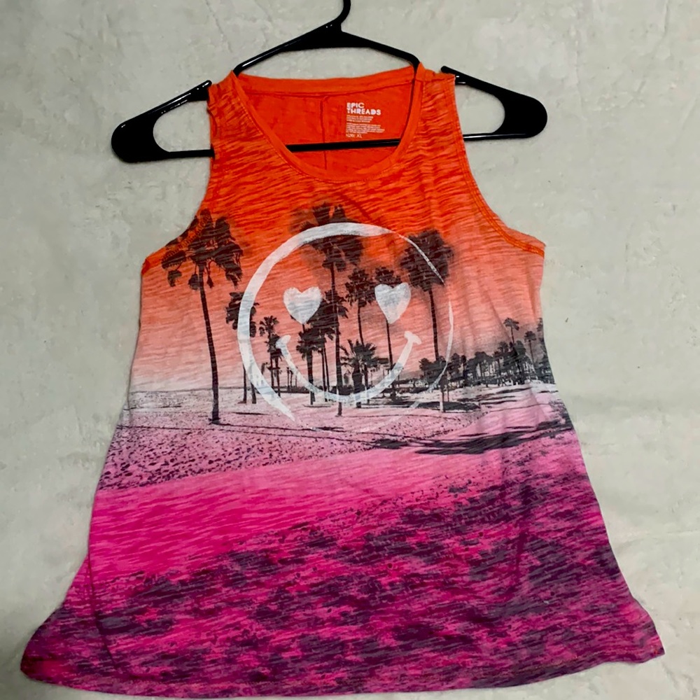 peach colores tank top, kids (girls) XL